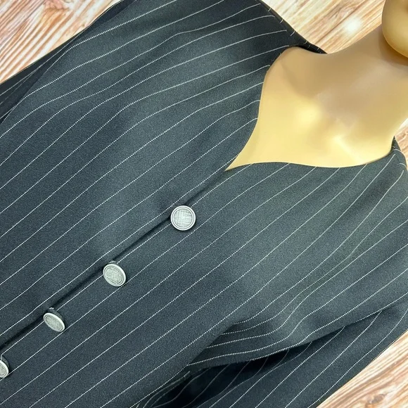 Vintage Positive Attitude Pinstriped Plus Size‎ Polyester Skirt Suit - Picture 2 of 12